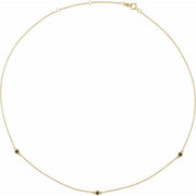 14K Yellow 1/5 CTW Natural Black Diamond 3-Station 16-18' Necklace