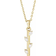 14K Yellow .07 CTW Natural Diamond Bar 16-18' Necklace