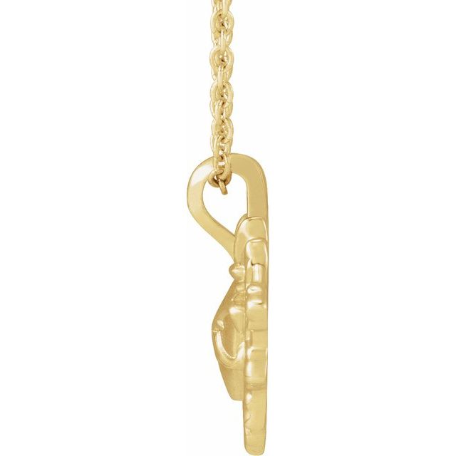 14K Yellow Sacred Heart 16-18' Necklace
