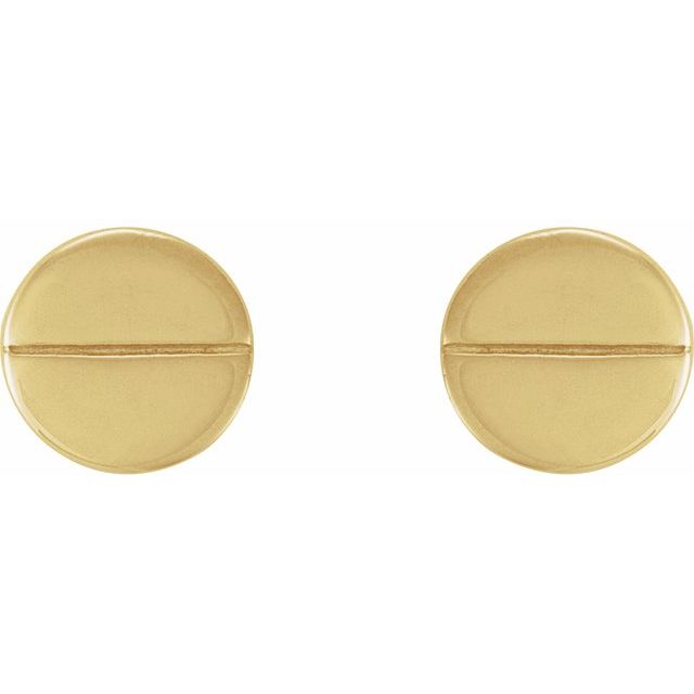14K Yellow 4.9 mm Geometric 4 mm Press Fit Back Earrings