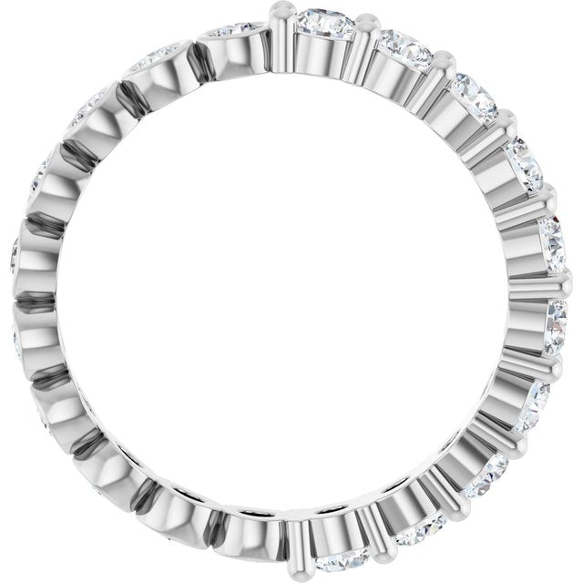 14K White 1 1/3 CTW Natural Diamond Reversible Eternity Band Size 7