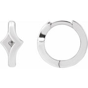 14K White Geometric Right 12 mm Huge Hoop Earring