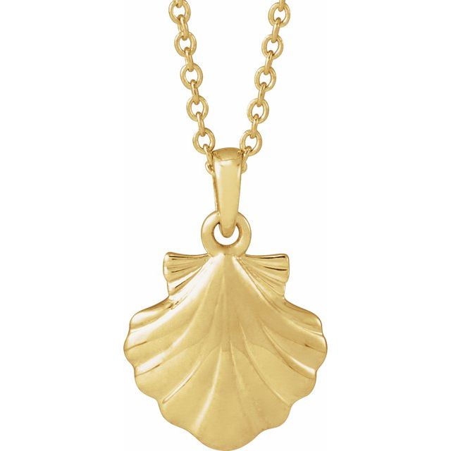 14K Yellow Shell 16-18' Necklace