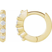 14K Yellow 1/10 CTW Natural Diamond 10.74 mm Hinged Hoop Earrings
