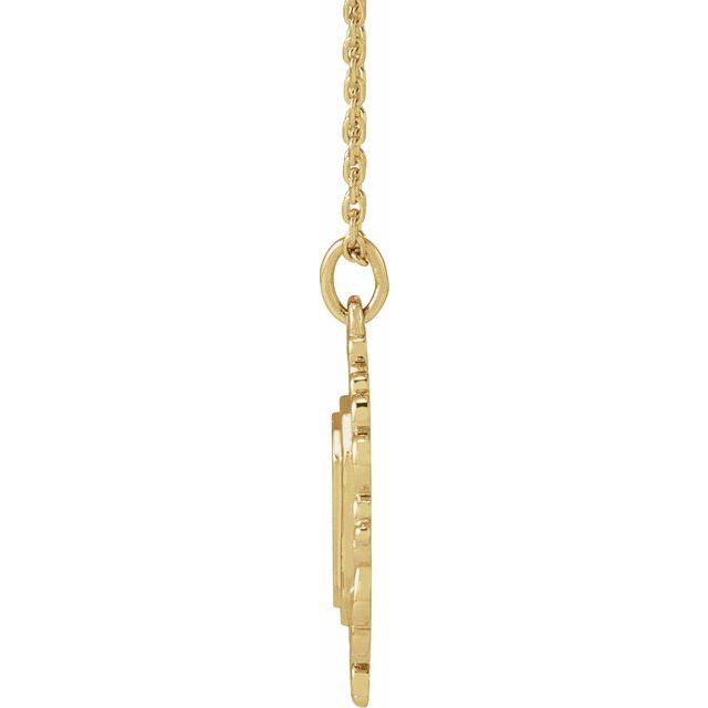 14K Yellow Engravable Scroll 16-18' Necklace