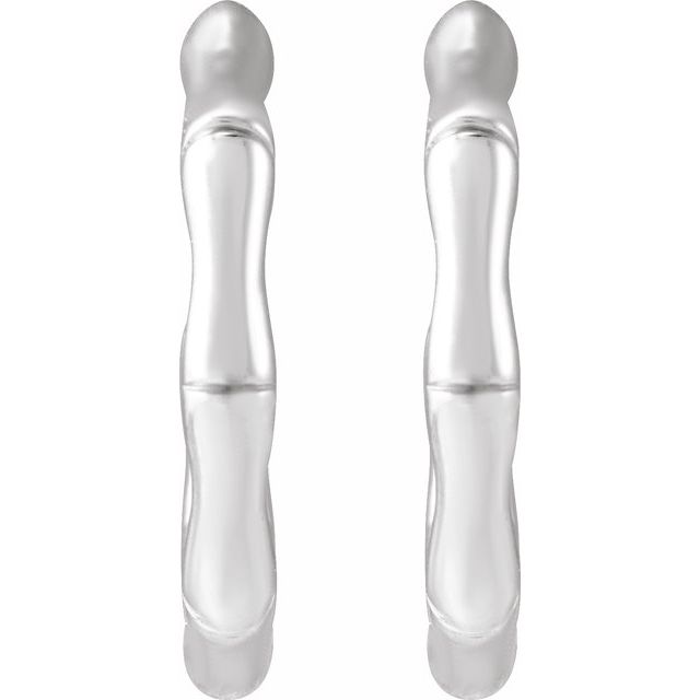 Sterling Silver 15.1 mm Bamboo Hoop Earrings