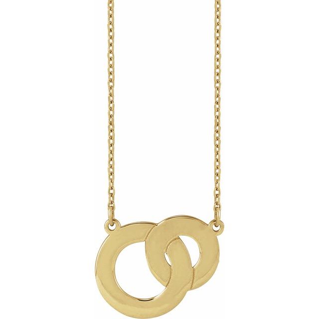 14K Yellow Engravable Interlocking Circles 18' Necklace