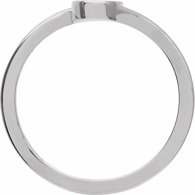 14K White Engravable Oval Signet Ring