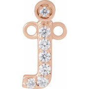 14K Rose .06 CTW Lab-Grown Diamond Initial J Necklace Center