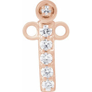 14K Rose .05 CTW Lab-Grown Diamond Initial I Necklace Center