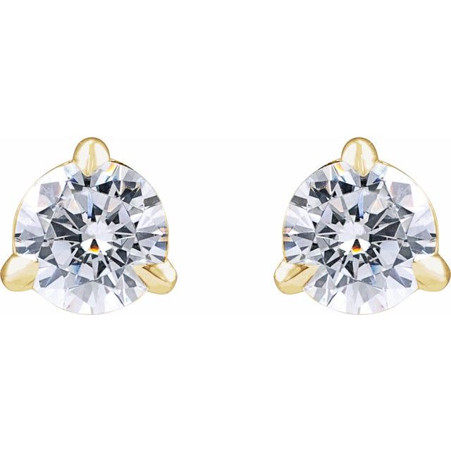 14k Yellow 1/2 Lab-grown Diamond Cocktail-style Stud Earrings