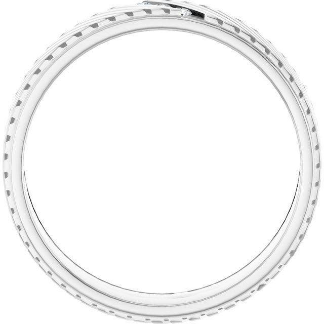 14K White 0.04 CTW Natural Diamond Accented Band