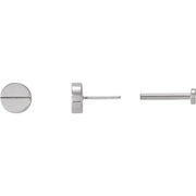 14K White 4.9 mm Geometric 6 mm Press Fit Back Earrings