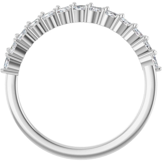 14K White 3/8 CTW Natural Diamond Anniversary Band