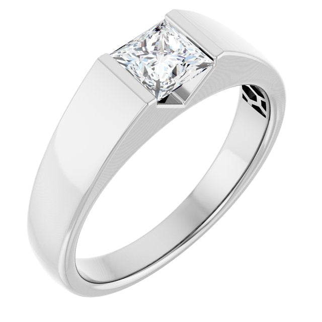 14K White 1 CT Lab-Grown Diamond Band