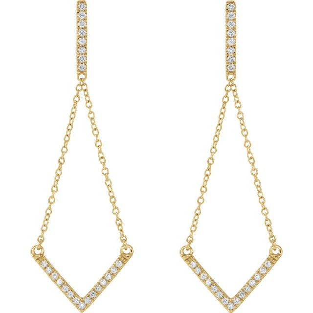 14k Yellow 1/4 Ctw Natural Diamond Earrings