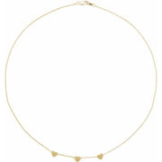 14K Yellow 3-Heart Engravable Family 16' Necklace