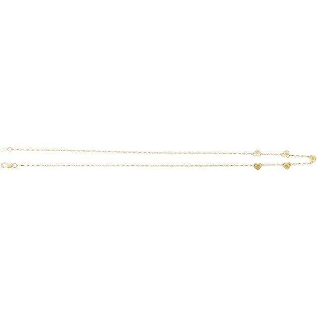 14K Yellow 5-Heart Engravable Family 16' Necklace