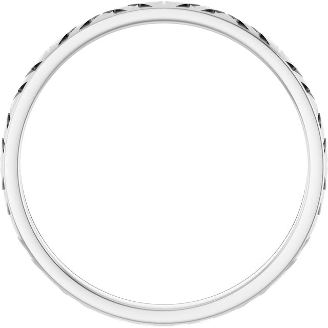 14K White Geometric Band Size 7