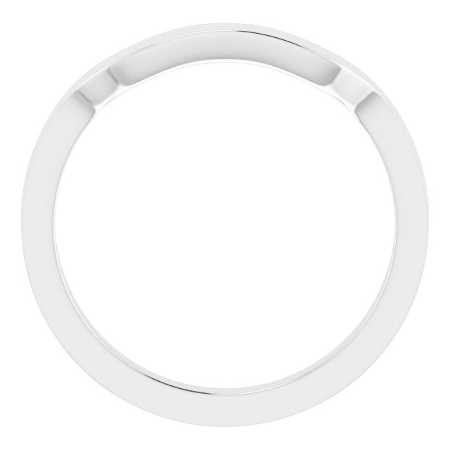 14K White 6.2x3.5 mm Contour Matching Band