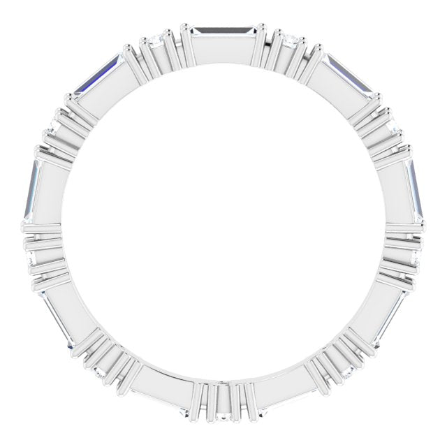 14K White 5/8 CTW Natural Diamond Eternity Band Size 7