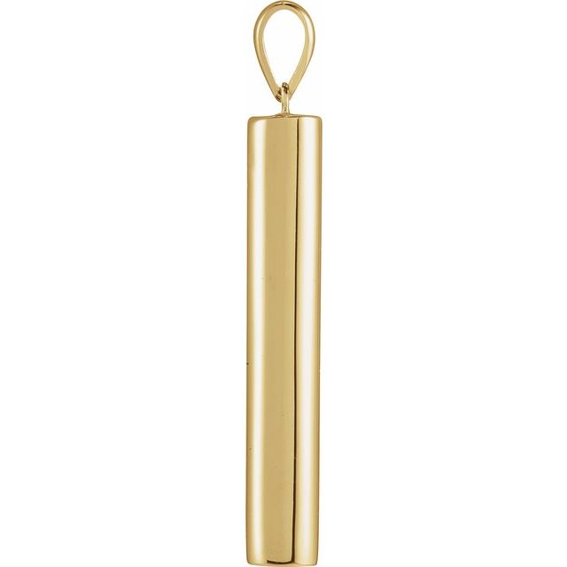 14K Yellow Ash Holder Cylinder Bar Pendant