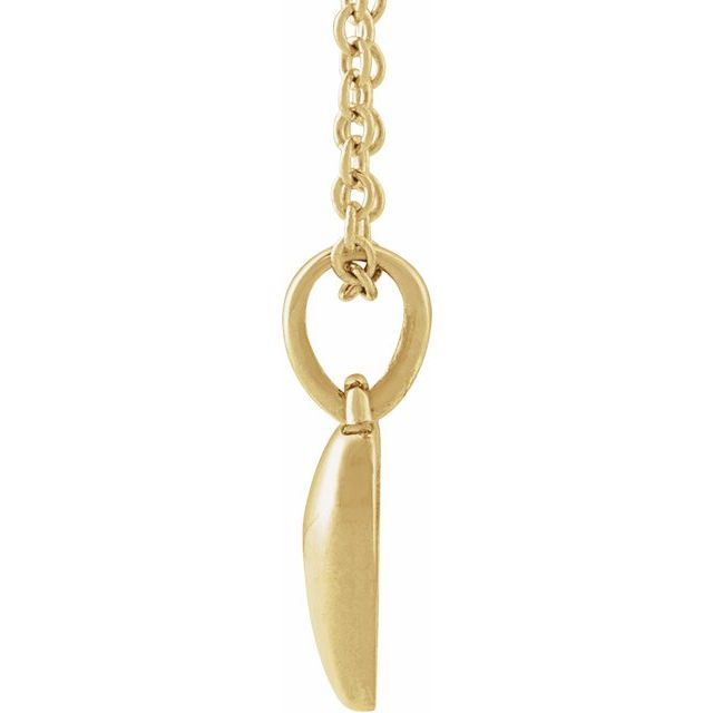 14K Yellow Puffed Heart 16-18' Necklace