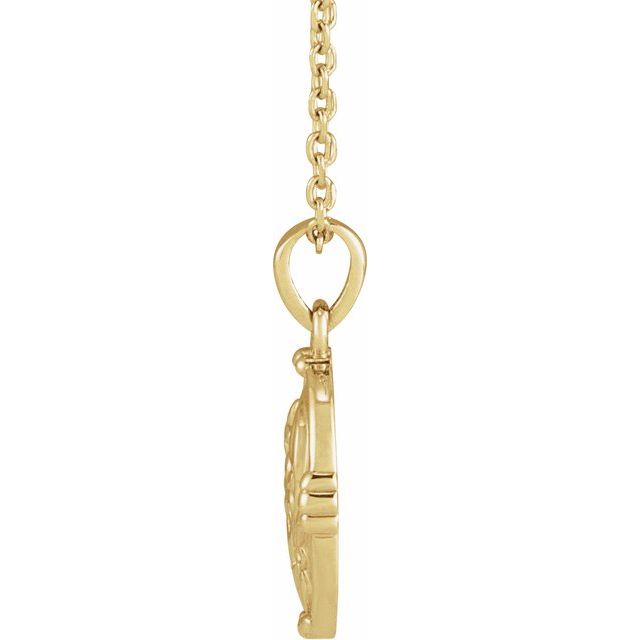 14K Yellow Vintage-Inspired Floral 16-18' Necklace