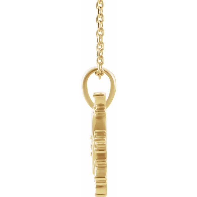 14K Yellow .03 CT Natural Diamond Heart & Daggers 16-18' Necklace