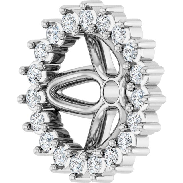 14k White 1/6 Ctw Natural Diamond Earring Jackets