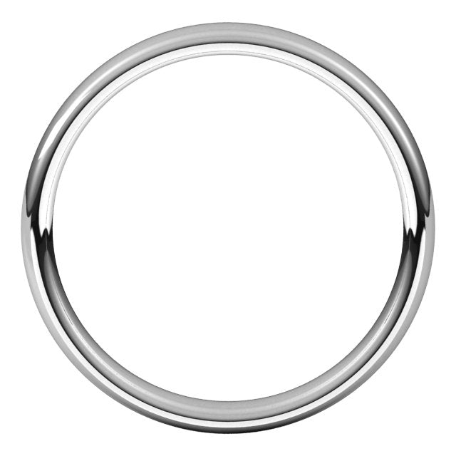 14K White 3.5 mm Comfort-Fit Standard Weight European-Style Band Size 7.5