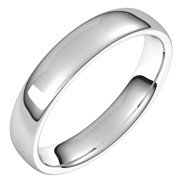 14K White 4.5 mm Comfort-Fit Standard Weight European-Style Band Size 6
