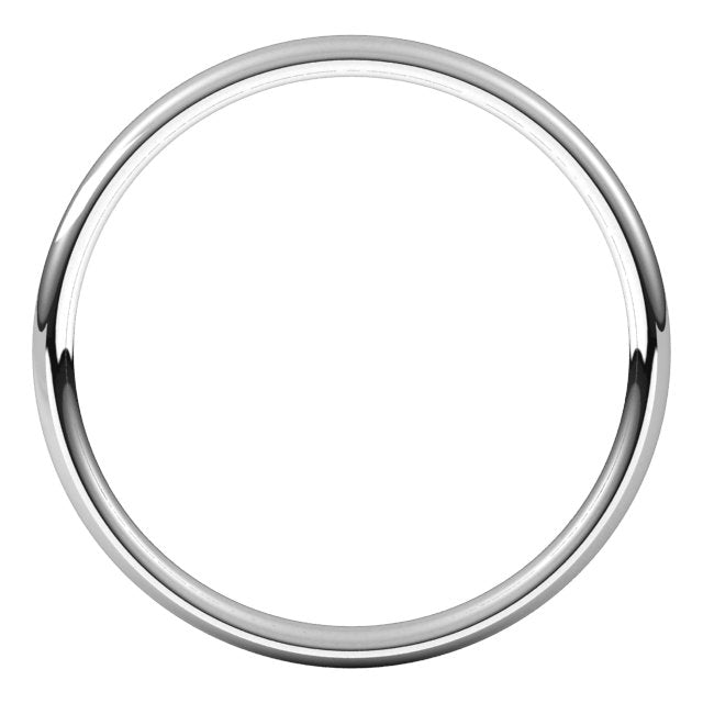 14K White 2 mm Comfort-Fit Lightweight European-Style Band Size 10