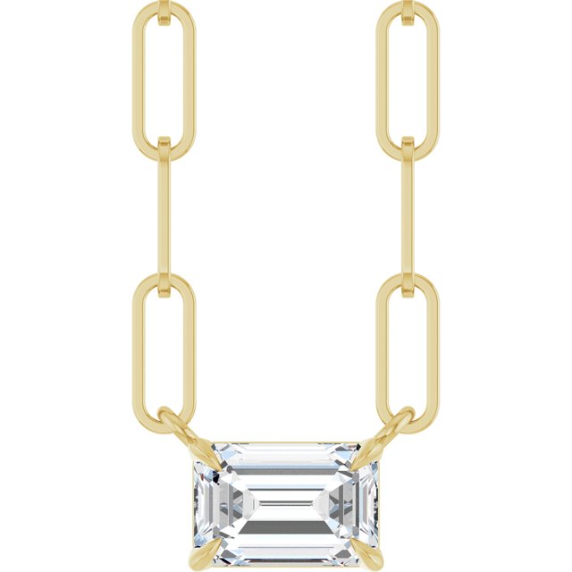 14K Yellow 5/8 CT Lab-Grown Diamond Solitaire 16' Necklace