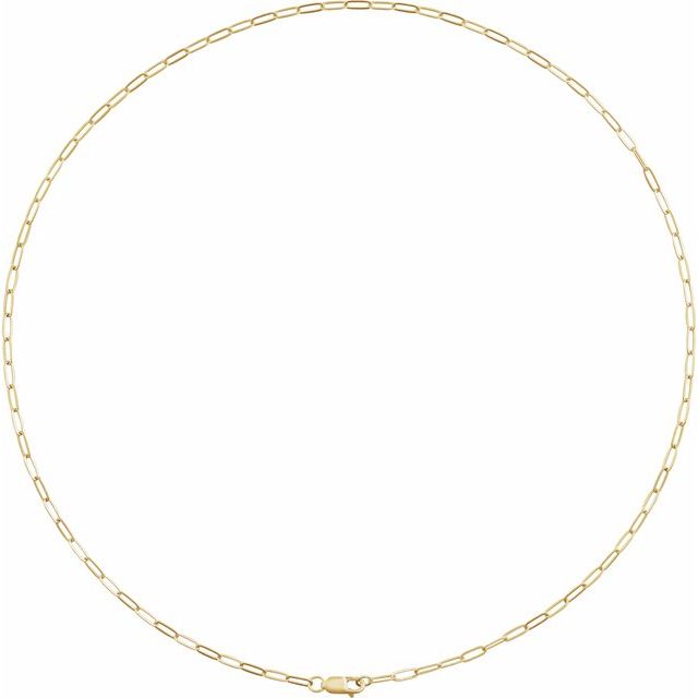 14K Yellow 2.1 mm Paperclip-Style 24' Chain