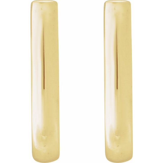 14K Yellow J-Hoop Earrings