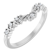14K White .07 CTW Natural Diamond Contour Band