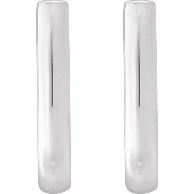 14K White J-Hoop Earrings