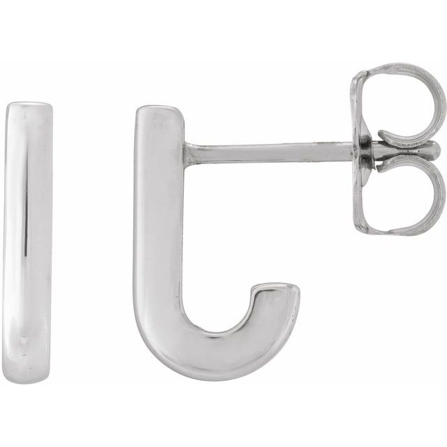 Sterling Silver J-Hoop Earrings