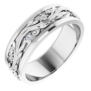 14K White 1/4 CTW Natural Diamond Band Size 12