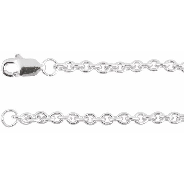 Sterling Silver 2.4 mm Cable 18' Chain