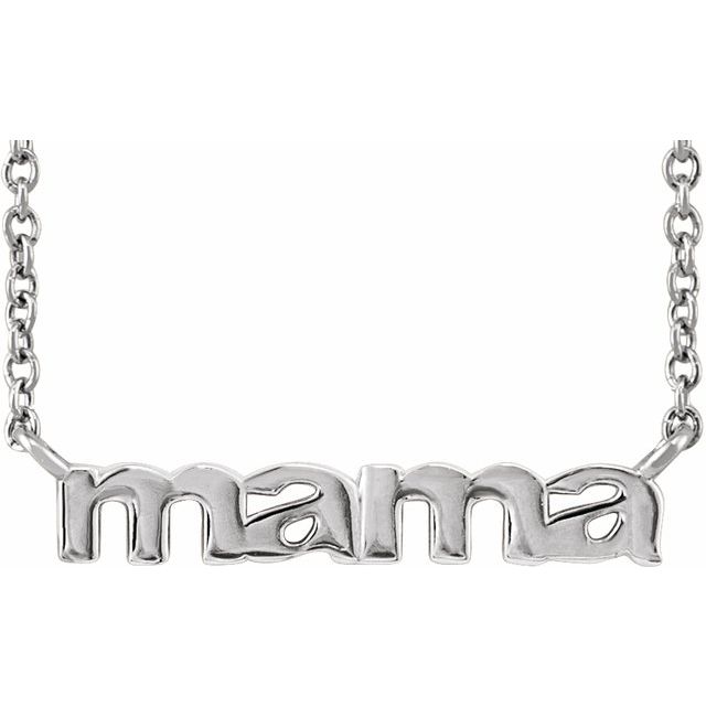 Sterling Silver Mama 16' Necklace