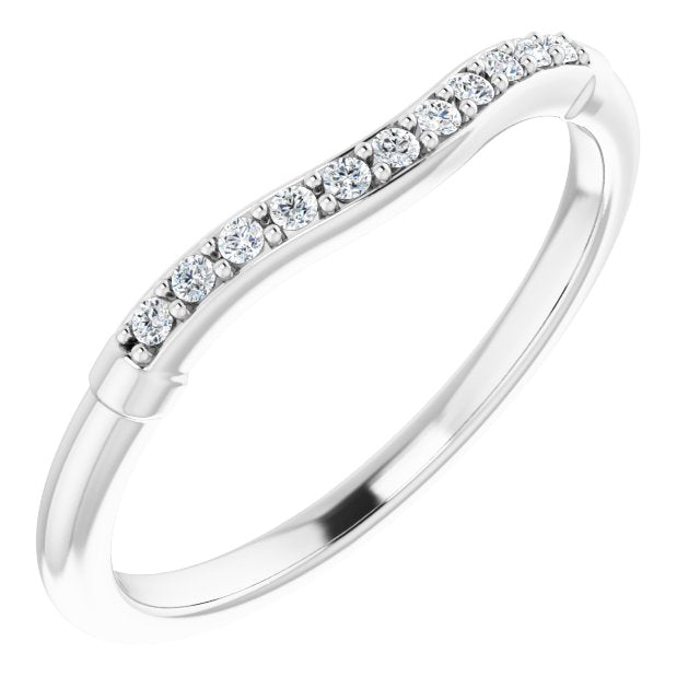 14K White .07 CTW Natural Diamond Matching Band