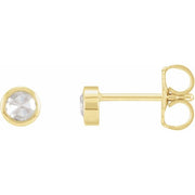 14K Yellow .03 CTW Rose-Cut Natural Diamond Bezel-Set Earrings