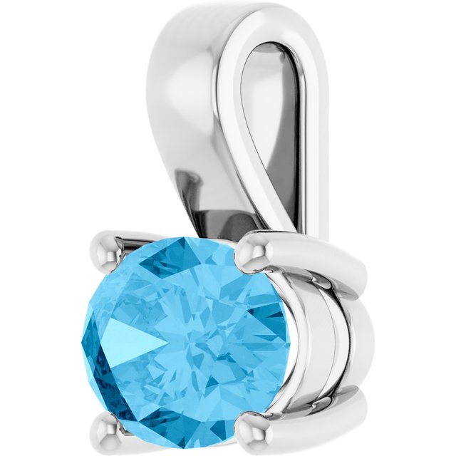 Sterling Silver Natural Swiss Blue Topaz Pendant