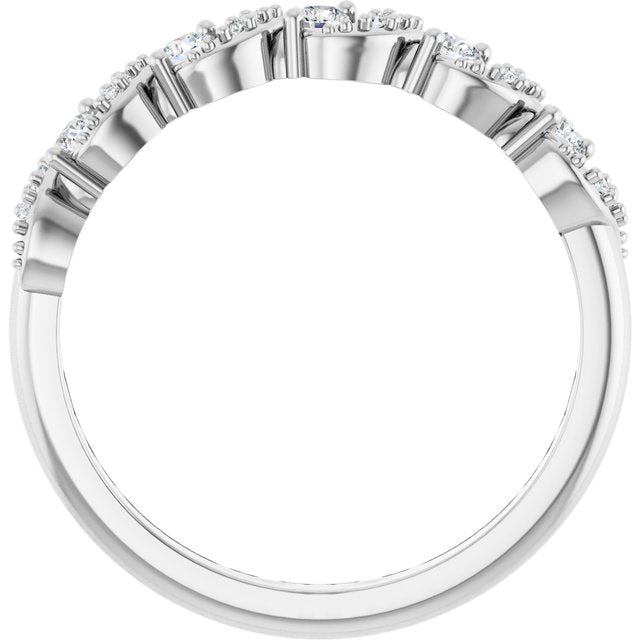 14K White 1/5 CTW Natural Diamond Five-Stone Anniversary Band