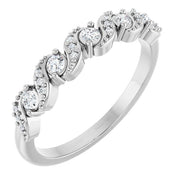 14K White 1/5 CTW Natural Diamond Five-Stone Anniversary Band