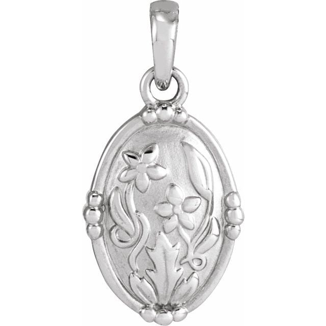 Sterling Silver Vintage-Inspired Floral Pendant