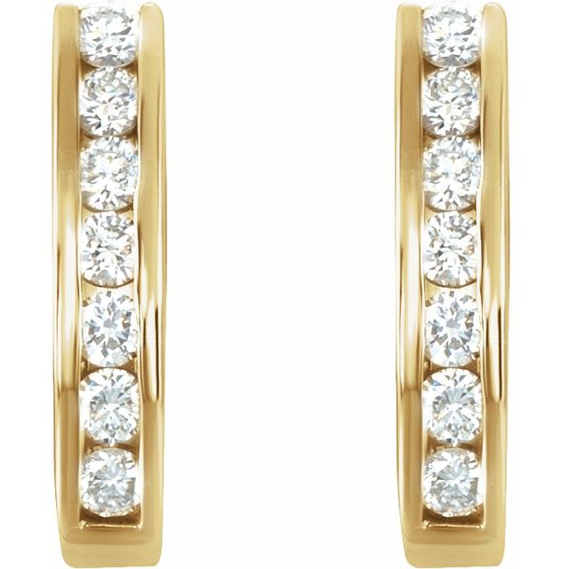 14K Yellow 3/8 CTW Natural Diamond Earrings