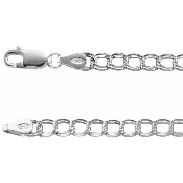 Sterling Silver 4 mm Curb 7' Chain